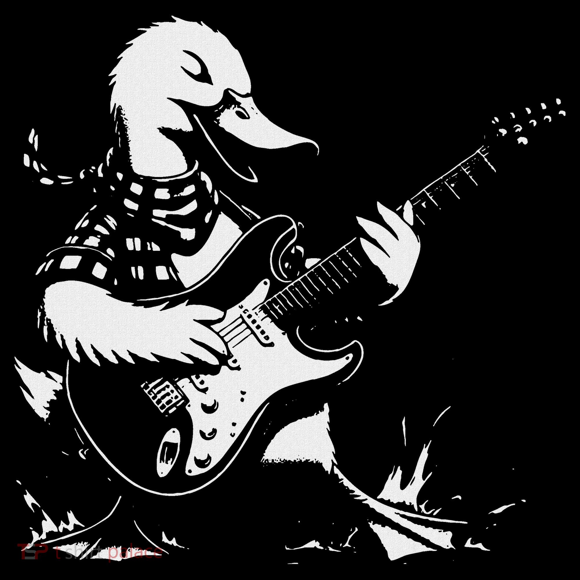 Duck Playing Bass Guitar For Animal Playing Guitar Baby Bodysuit