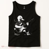 Duck Playing Bass Guitar For Animal Playing Guitar Tank Top thumb 2