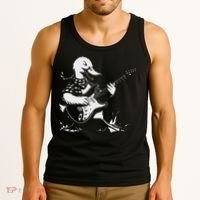 Duck Playing Bass Guitar For Animal Playing Guitar Tank Top thumb 3