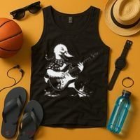 Duck Playing Bass Guitar For Animal Playing Guitar Tank Top thumb 4