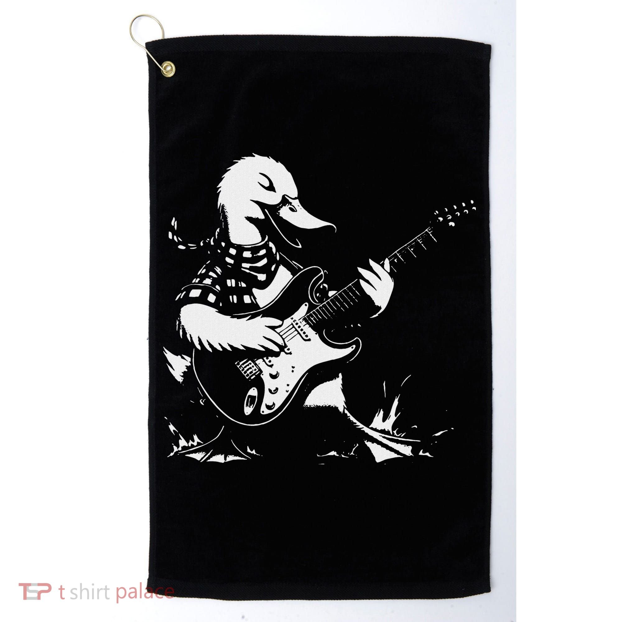 Duck Playing Bass Guitar For Animal Playing Guitar Golf Towel