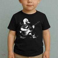 Duck Playing Bass Guitar For Animal Playing Guitar Toddler T-Shirt thumb 2
