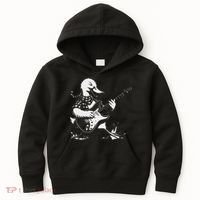 Duck Playing Bass Guitar For Animal Playing Guitar Kids Hoodie thumb 0