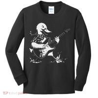 Duck Playing Bass Guitar For Animal Playing Guitar Kids Long Sleeve Shirt thumb 0