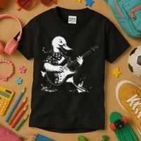 Duck Playing Bass Guitar For Animal Playing Guitar Kids T-Shirt thumb 3
