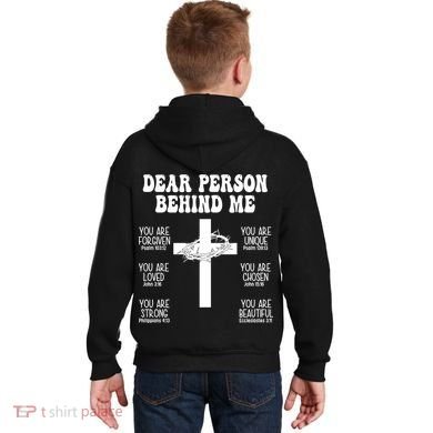 Dear Person Behind Me Christian Jesus Front & Back Kids Hoodie back