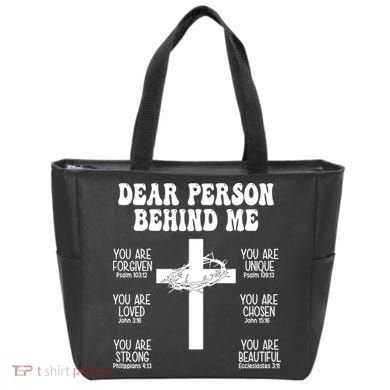 Dear Person Behind Me Christian Jesus Front & Back Tote Bag back