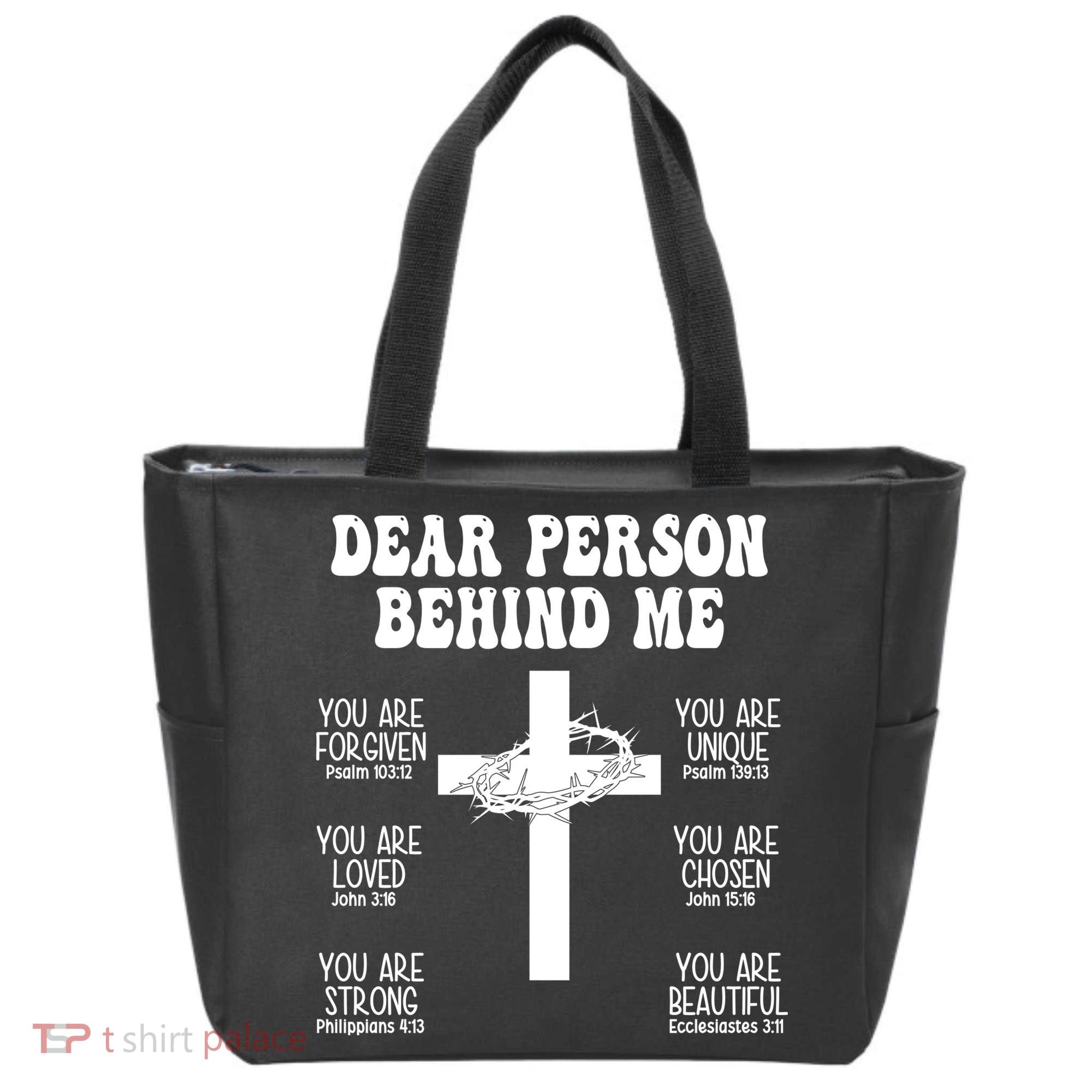 Dear Person Behind Me Christian Jesus Front & Back Tote Bag