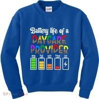 Daycare Provider Battery Life Daycare Teacher Day Gift Kids Sweatshirt thumb 0