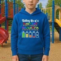 Daycare Provider Battery Life Daycare Teacher Day Gift Kids Hoodie thumb 2