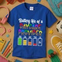 Daycare Provider Battery Life Daycare Teacher Day Gift Kids T-Shirt thumb 3
