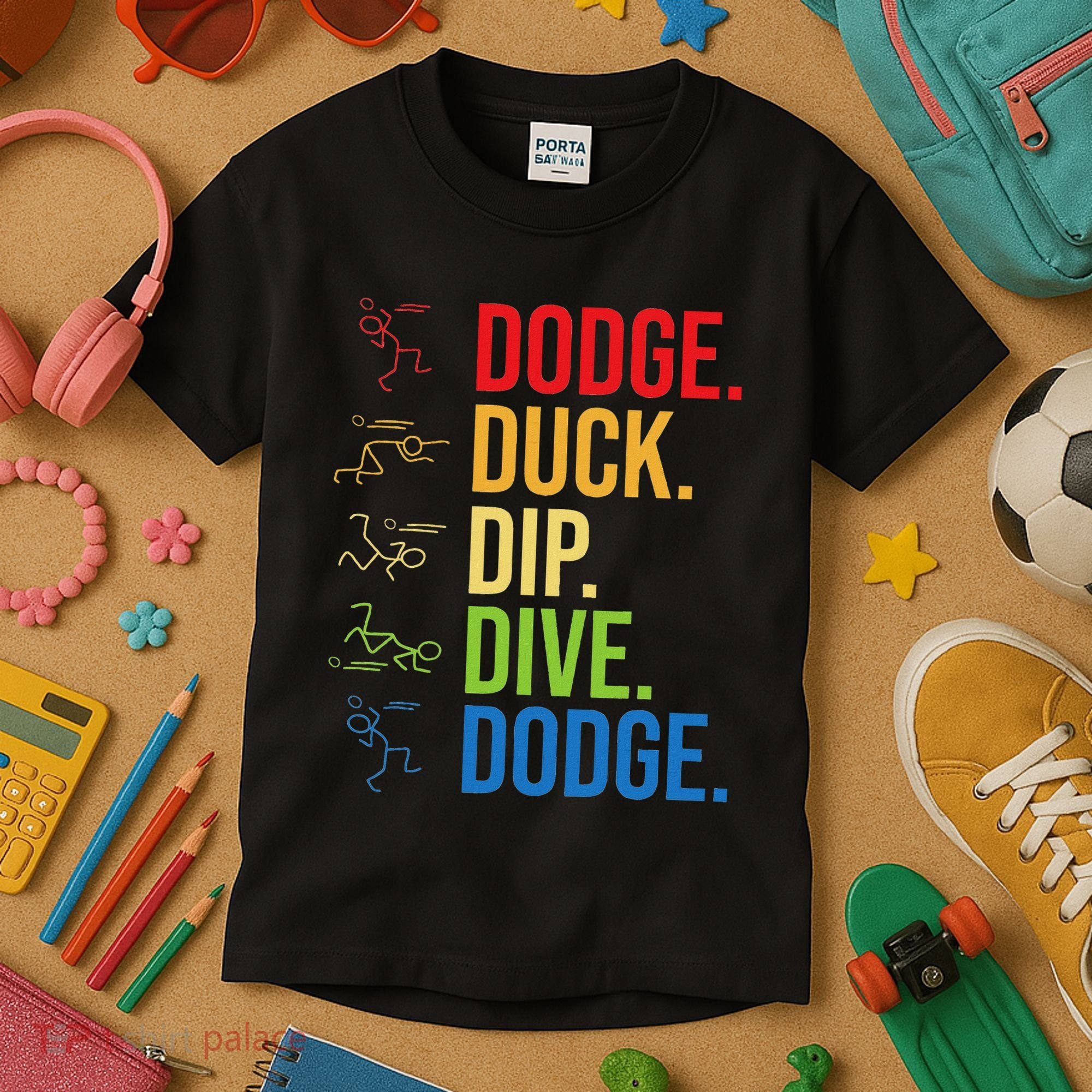 Dodgeball Player Ball Game Dodgeballer Kids T-Shirt