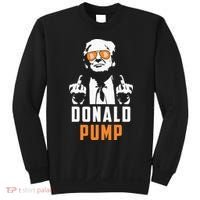 Donald Pump Bitcoin Funny Trump 2024 Crypto American Flag Sweatshirt thumb 0