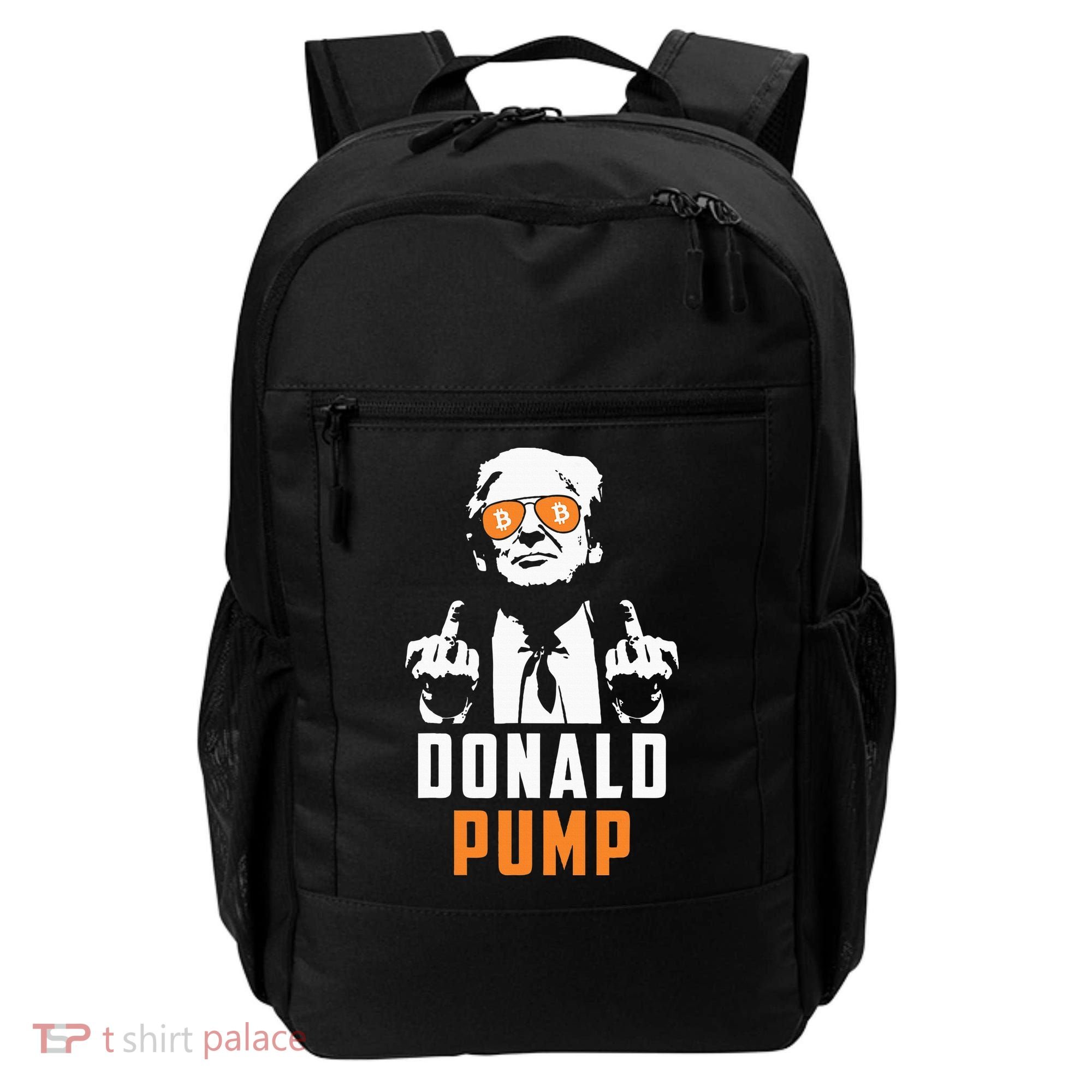 Donald Pump Bitcoin Funny Trump 2024 Crypto American Flag Backpack