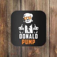 Donald Pump Bitcoin Funny Trump 2024 Crypto American Flag Coaster thumb 0