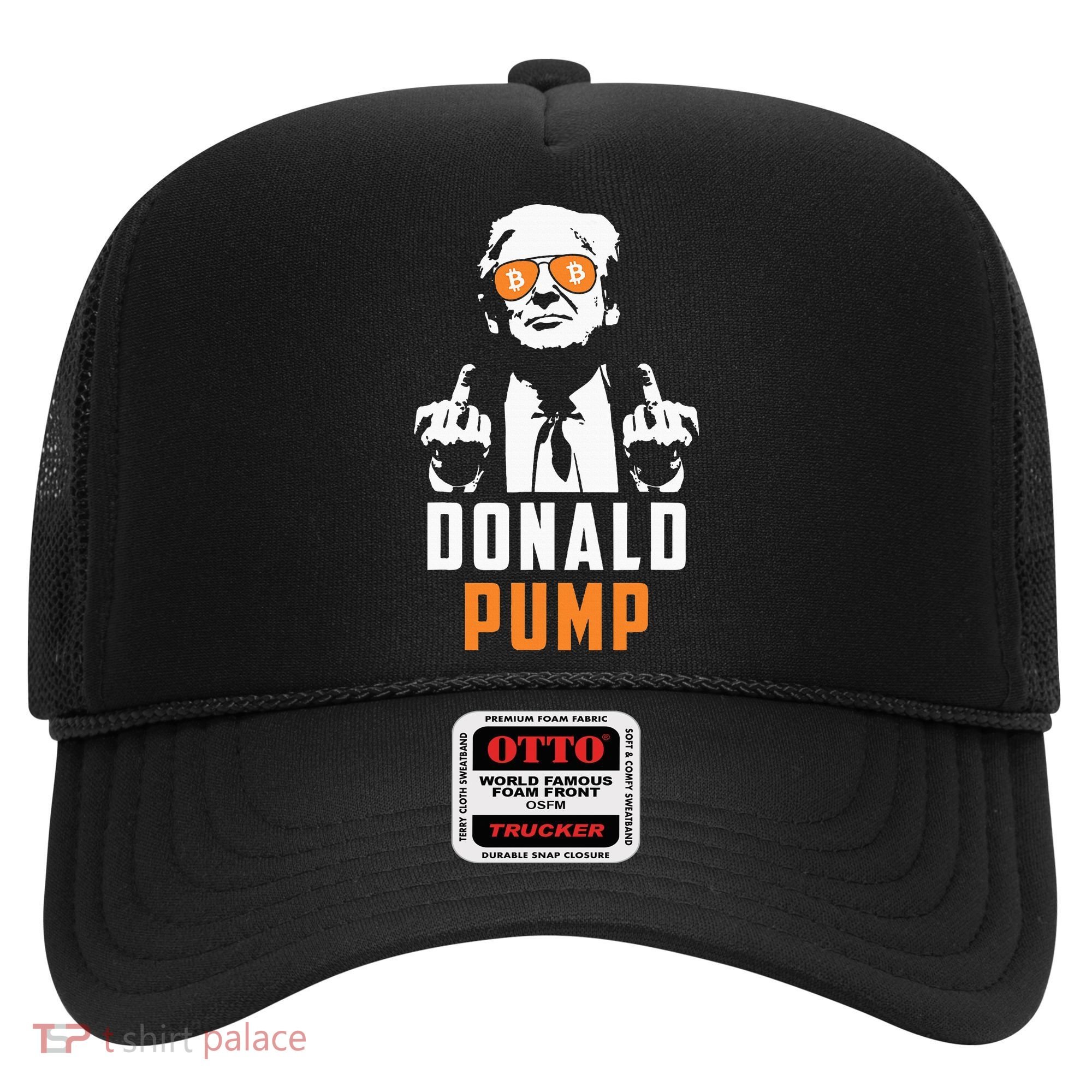 Donald Pump Bitcoin Funny Trump 2024 Crypto American Flag Hat