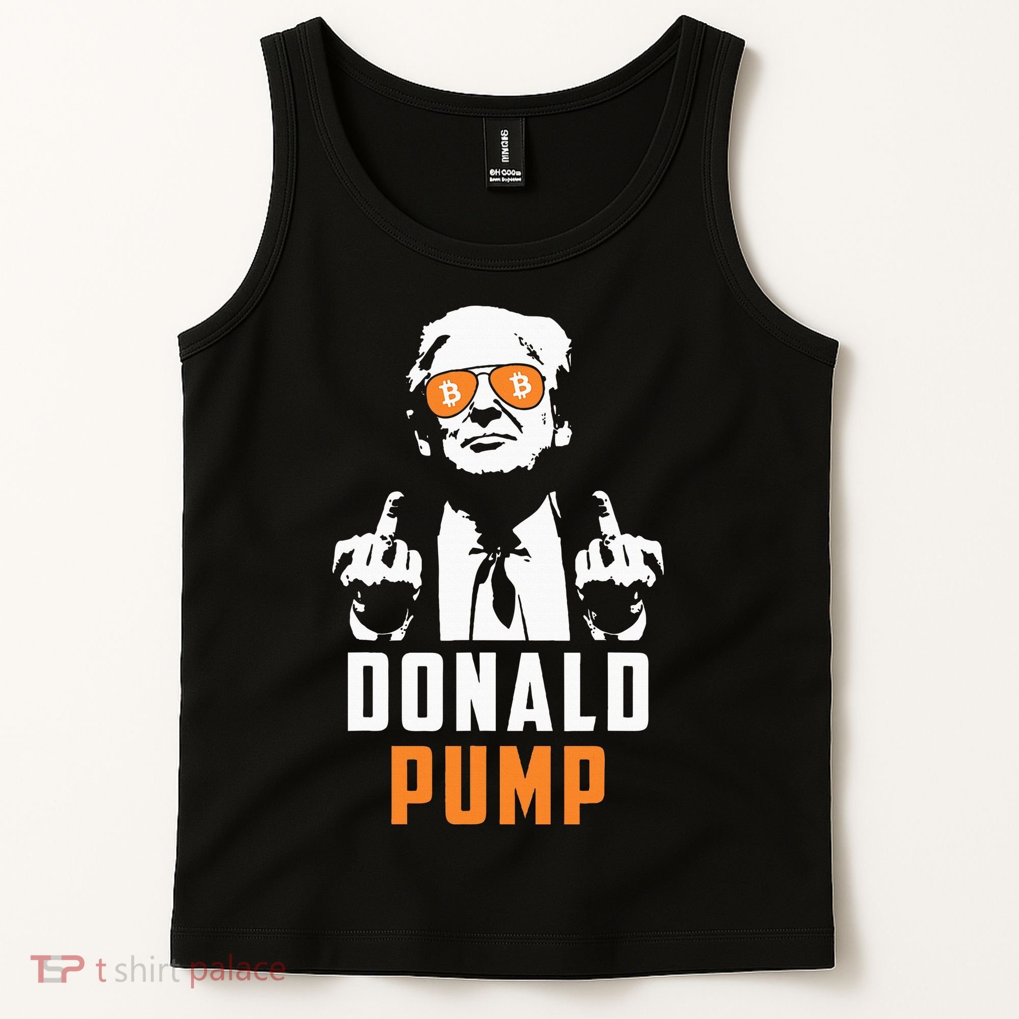Donald Pump Bitcoin Funny Trump 2024 Crypto American Flag Tank Top