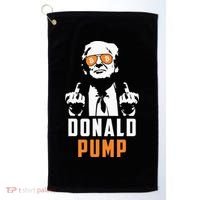 Donald Pump Bitcoin Funny Trump 2024 Crypto American Flag Golf Towel thumb 0