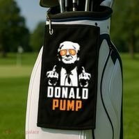 Donald Pump Bitcoin Funny Trump 2024 Crypto American Flag Golf Towel thumb 2