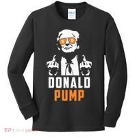 Donald Pump Bitcoin Funny Trump 2024 Crypto American Flag Kids Long Sleeve Shirt thumb 0
