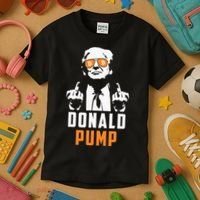 Donald Pump Bitcoin Funny Trump 2024 Crypto American Flag Kids T-Shirt thumb 3