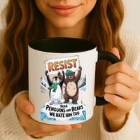 DEAR PENGUINS BEARS WE HATE HIM TOO NO TARIFFS RESIST Coffee Mug thumb 3