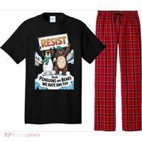 DEAR PENGUINS BEARS WE HATE HIM TOO NO TARIFFS RESIST Pajama Set thumb 0