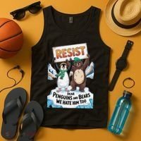 DEAR PENGUINS BEARS WE HATE HIM TOO NO TARIFFS RESIST Tank Top thumb 4
