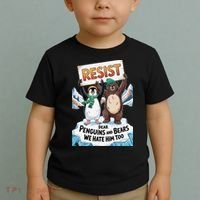 DEAR PENGUINS BEARS WE HATE HIM TOO NO TARIFFS RESIST Toddler T-Shirt thumb 2