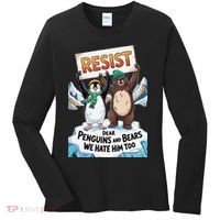 DEAR PENGUINS BEARS WE HATE HIM TOO NO TARIFFS RESIST Women's Long Sleeve Shirt thumb 0
