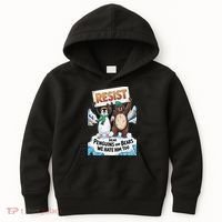 DEAR PENGUINS BEARS WE HATE HIM TOO NO TARIFFS RESIST Kids Hoodie thumb 0