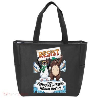 DEAR PENGUINS BEARS WE HATE HIM TOO NO TARIFFS RESIST Tote Bag