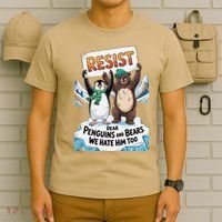 DEAR PENGUINS BEARS WE HATE HIM TOO NO TARIFFS RESIST T-Shirt thumb 6