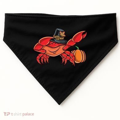 Dabbing Pilgrim Crab Thanksgiving Great Gift USA-Made Doggie Bandana
