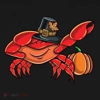 Dabbing Pilgrim Crab Thanksgiving Great Gift Bucket Hat thumb 4