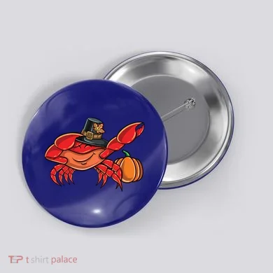 Dabbing Pilgrim Crab Thanksgiving Great Gift Button