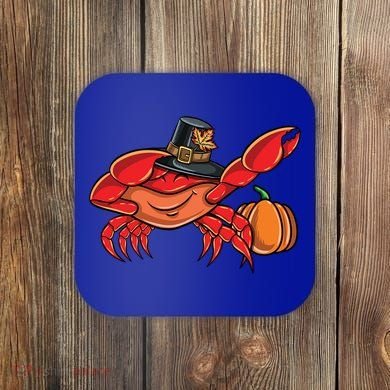 Dabbing Pilgrim Crab Thanksgiving Great Gift Coaster