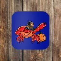Dabbing Pilgrim Crab Thanksgiving Great Gift Coaster thumb 0