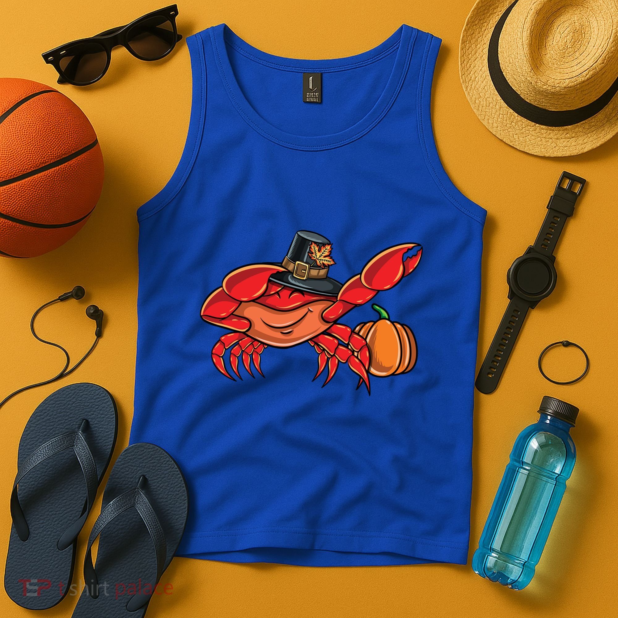 Dabbing Pilgrim Crab Thanksgiving Great Gift Tank Top