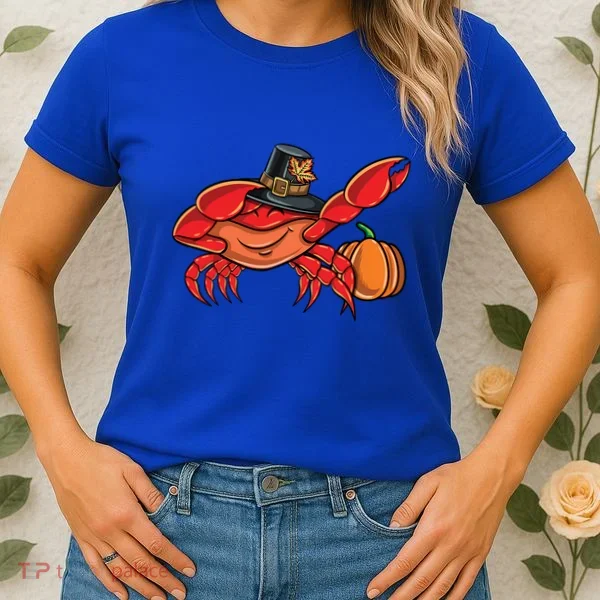 Dabbing Pilgrim Crab Thanksgiving Great Gift Women's T-Shirt