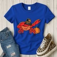 Dabbing Pilgrim Crab Thanksgiving Great Gift Women's T-Shirt thumb 3
