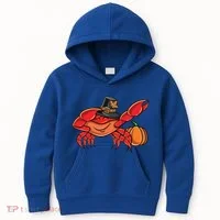 Dabbing Pilgrim Crab Thanksgiving Great Gift Kids Hoodie thumb 0