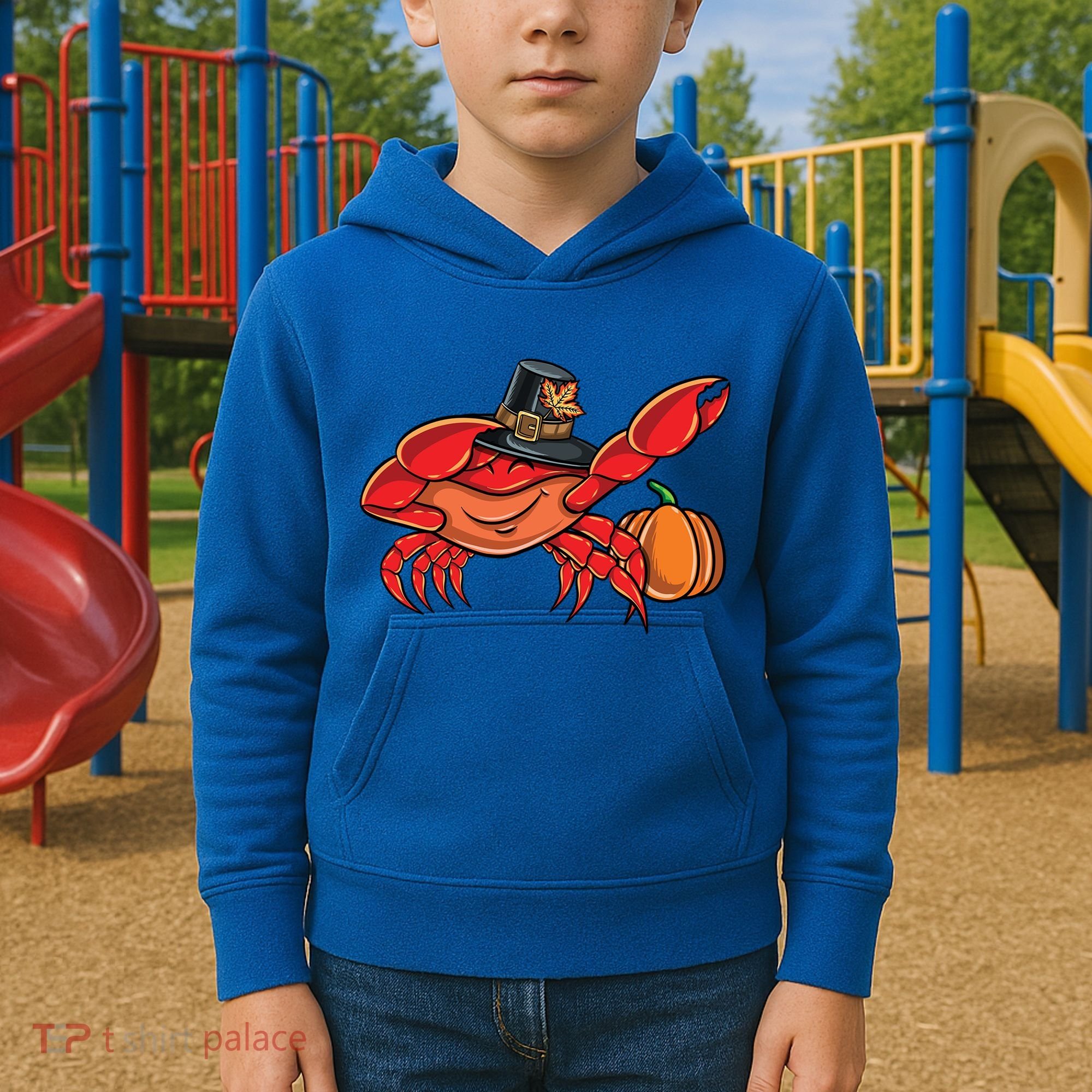 Dabbing Pilgrim Crab Thanksgiving Great Gift Kids Hoodie