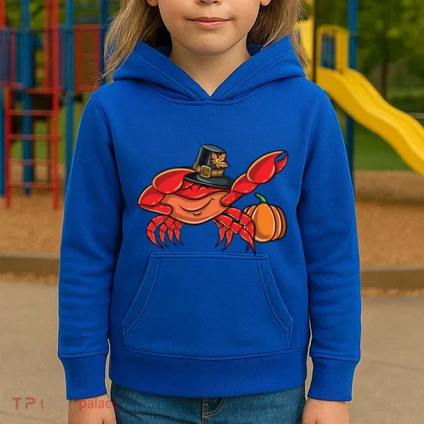 Dabbing Pilgrim Crab Thanksgiving Great Gift Kids Hoodie