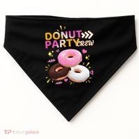Donut Party Crew Family Matching Friends Donut Lover Funny Funny Gift USA-Made Doggie Bandana thumb 0
