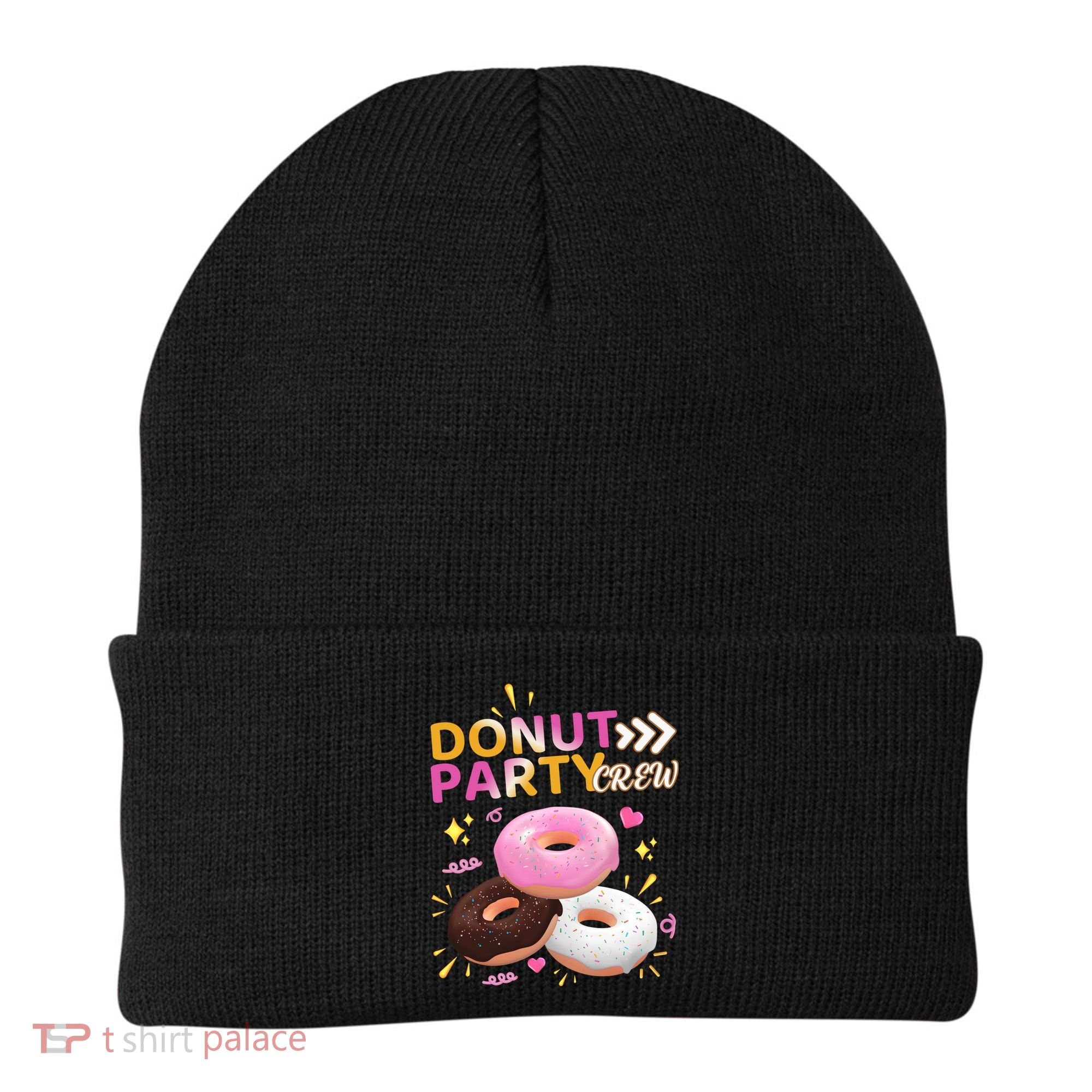 Donut Party Crew Family Matching Friends Donut Lover Funny Funny Gift Beanie