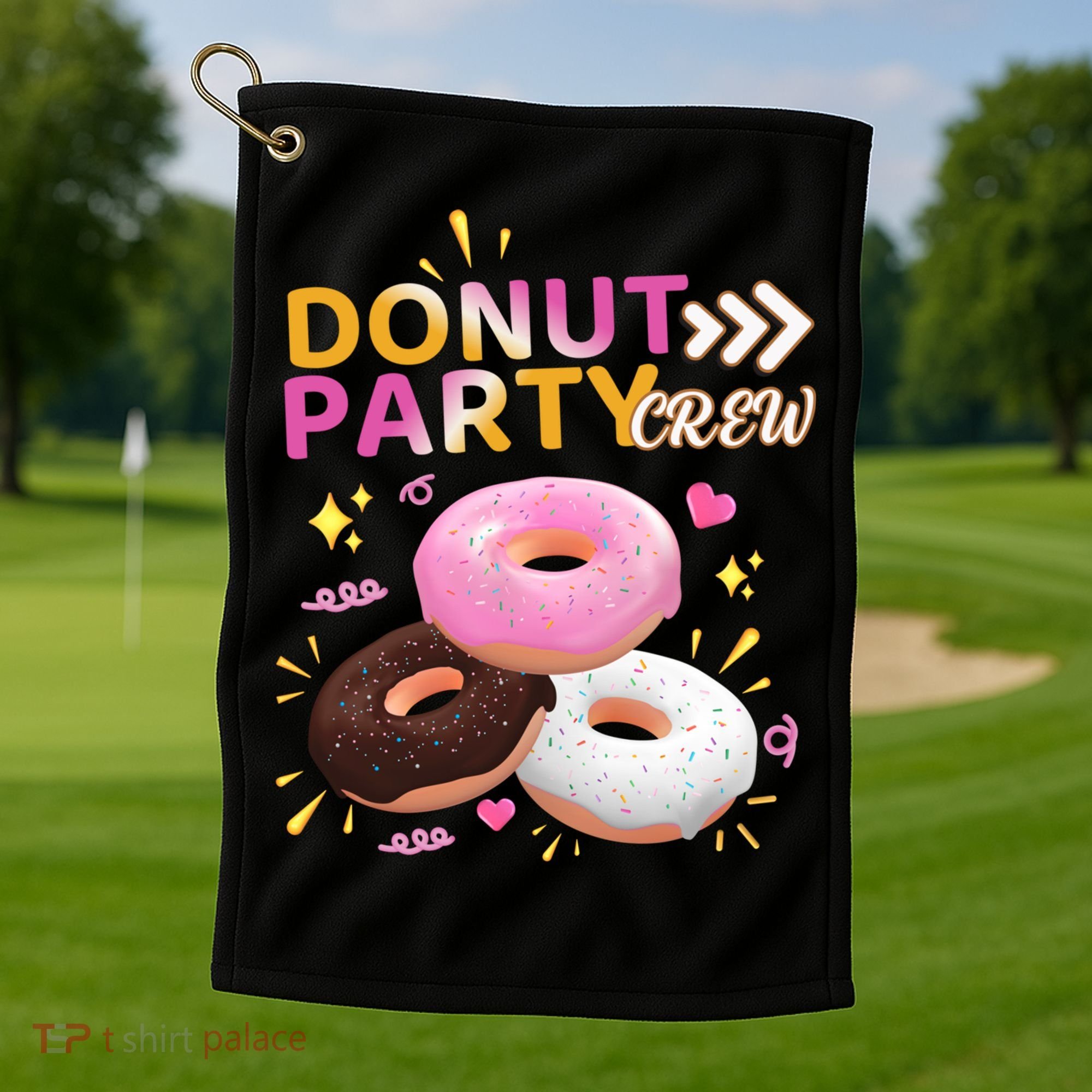 Donut Party Crew Family Matching Friends Donut Lover Funny Funny Gift Golf Towel