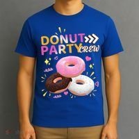 Donut Party Crew Family Matching Friends Donut Lover Funny Funny Gift T-Shirt thumb 3