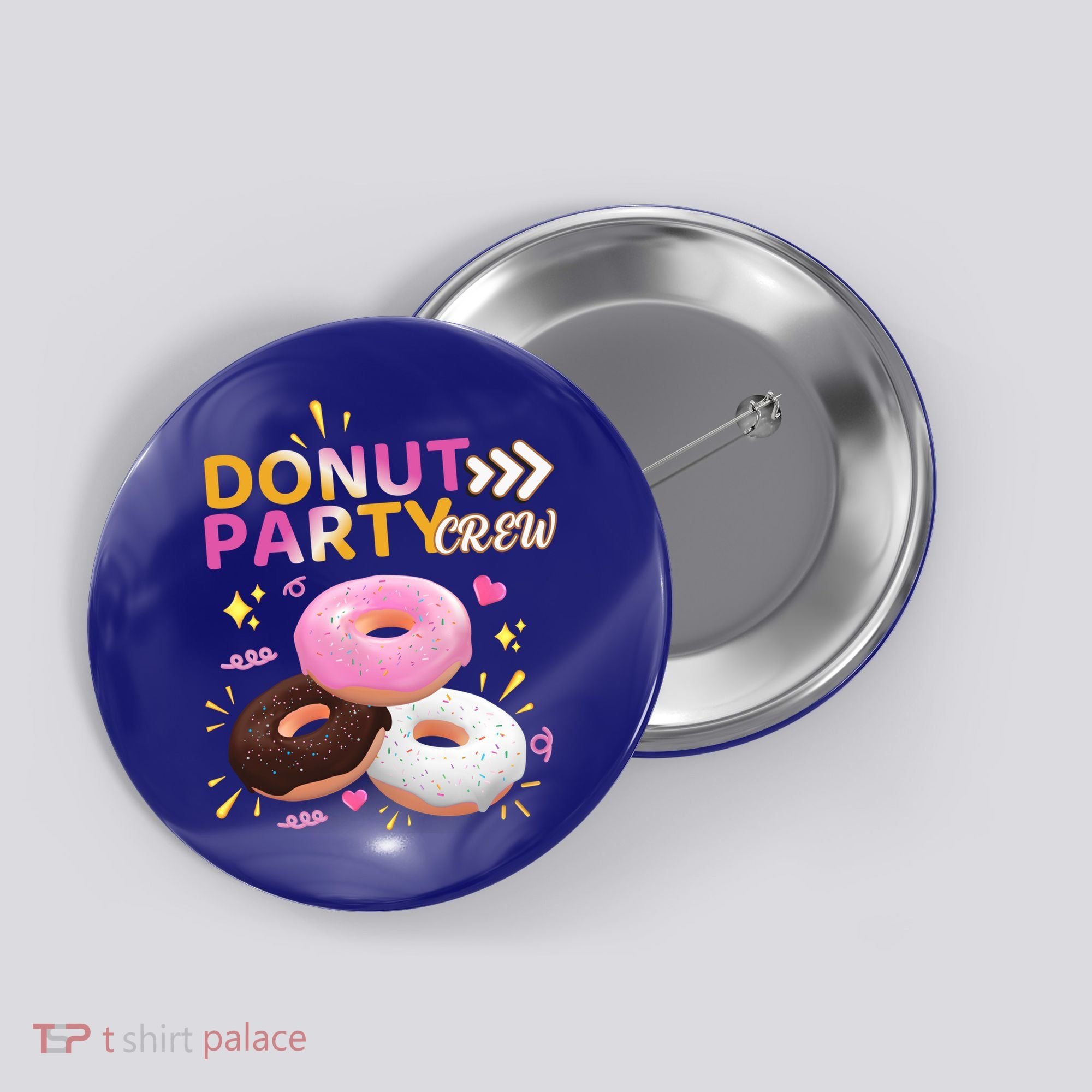Donut Party Crew Family Matching Friends Donut Lover Funny Funny Gift Button