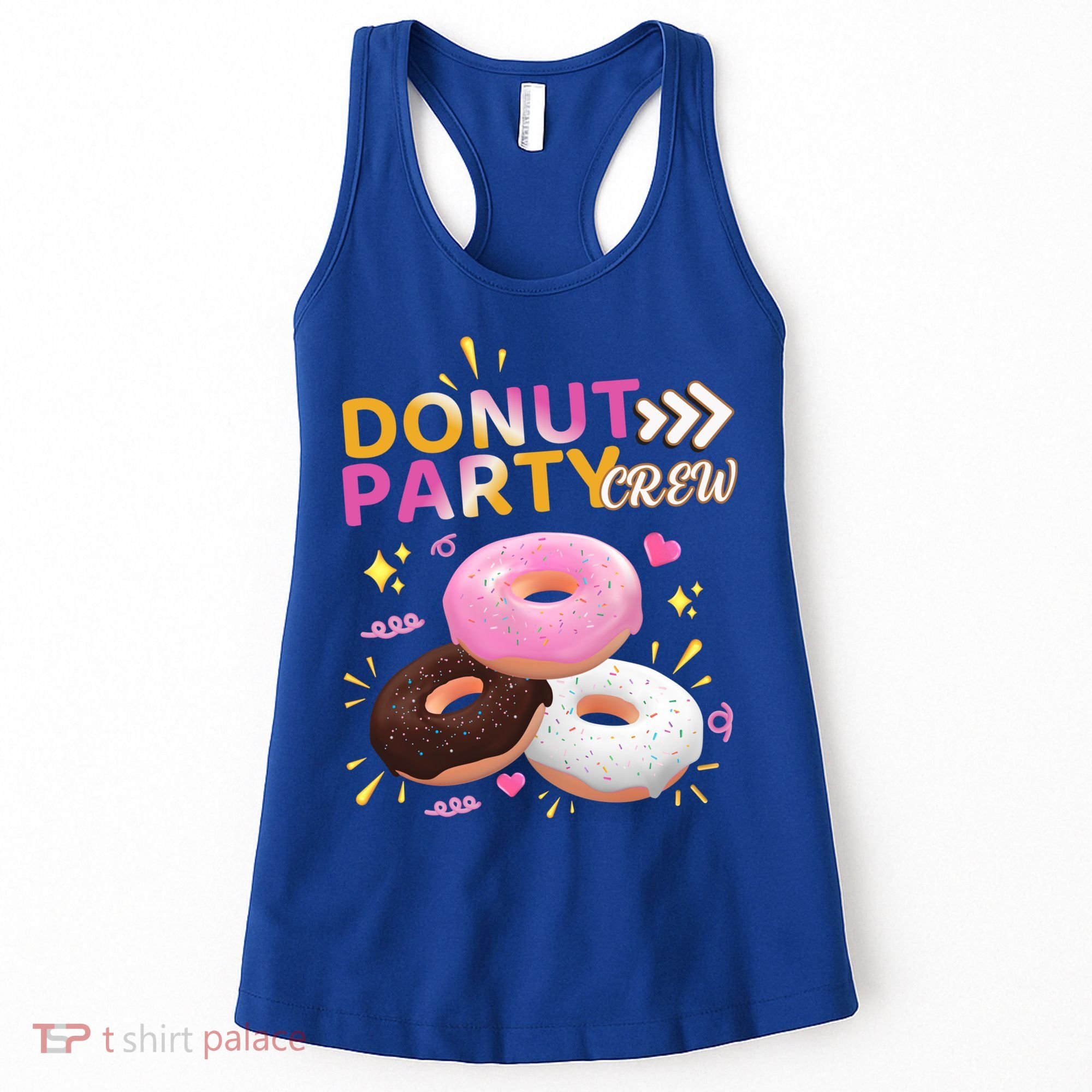 Donut Party Crew Family Matching Friends Donut Lover Funny Funny Gift Women's Tank Top